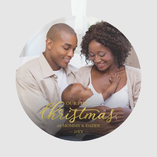 Notre premier Noël en tant que maman et papa or en (dos)