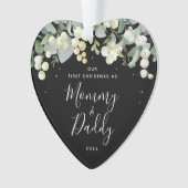 Notre premier Noël en tant que parents Coeur photo (devant)