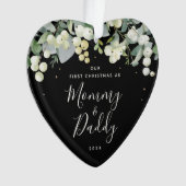 Notre premier Noël en tant que parents Coeur photo (devant)