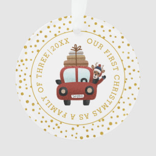 Notre premier Noël en tant que parents voiture or
