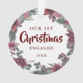 Notre premier Noël Engagé Floral Couple Photo (devant)