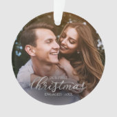 Notre Premier Noël Fiancé Écriture Argentée Feuill (devant)