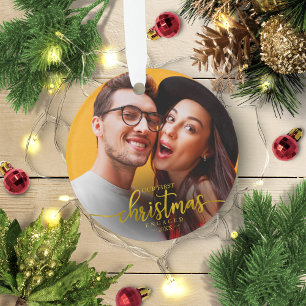 Notre premier Noël fiancé Simple Photo Élégante