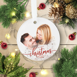 Notre premier Noël fiancés Simple Élégant Photo