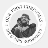 Notre Premier Noël – M. et Mme Rond Autocollant Ph (Devant)