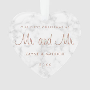 Notre premier Noël Marbre moderne Rose Gold Gay