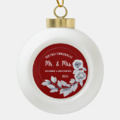 Notre premier Noël marié | Ornement Rose Argent (Devant)