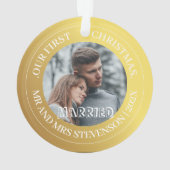 Notre premier Noël Mr et Mme Gold Modern Photo (dos)
