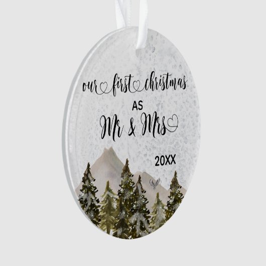 Notre premier Noël Mr & Mrs Hand Lettered Pine (devant)
