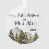 Notre premier Noël Mr & Mrs Hand Lettered Pine (dos)
