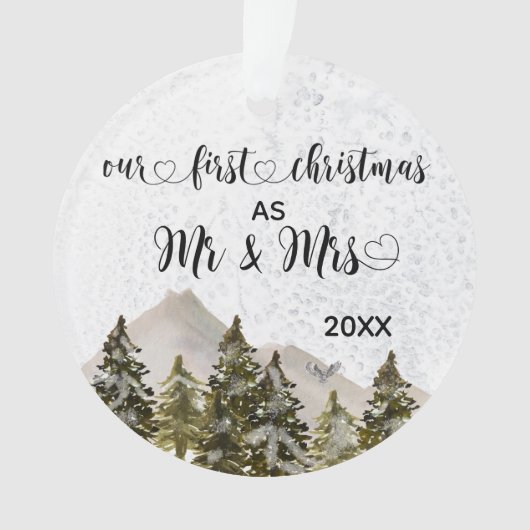 Notre premier Noël Mr & Mrs Hand Lettered Pine (devant)
