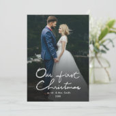 Notre premier Noël Mr & Mrs Holiday 2 Carte photo (Debout devant)