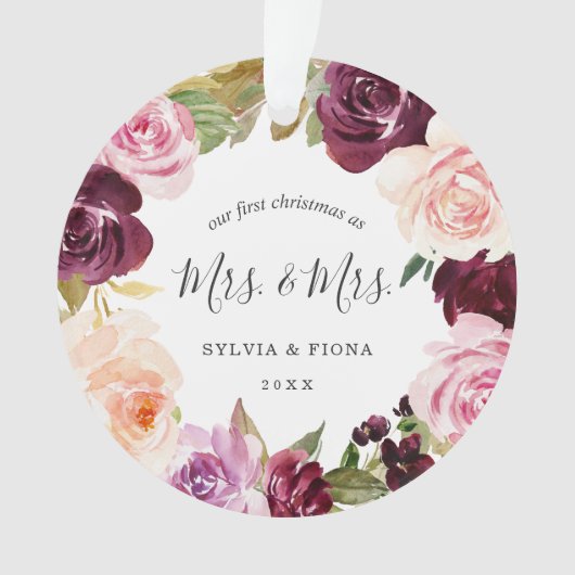 Notre premier Noël Plum Floral Photo Lesbian (devant)