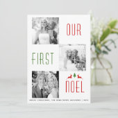 Notre premier Noel premier carte photo de cerfs de (Debout devant)