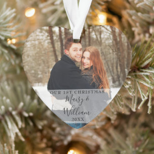 Notre premier Noël Script Couple Photos Cœur