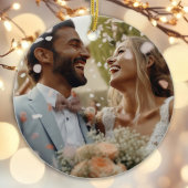 notre premier ornement de noël mariage à main dess