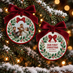 Notre Premier Ornement de Photo de Famille de Noël