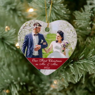 Notre premier Ornement Mariage de Noël RB coeur