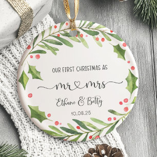 Notre Premier Ornement Marié de Noël Mr&Mrs.