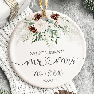 Notre Premier Ornement Marié de Noël Mr&Mrs.