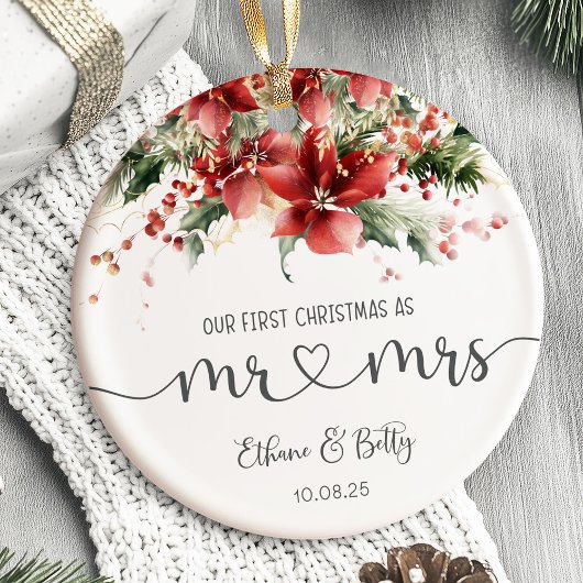 Notre Premier Ornement Marié de Noël Mr&Mrs.