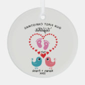 Notre premier Ornement Marié, Personnalisé & Éléga (Verso)