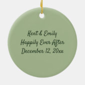 Notre premier ornement photo Mariage de Noël (Dos)