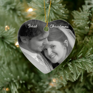 Notre premier Ornement photo Turquoise de Noël Dam