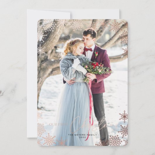 Notre première carte de vacances de Noël Marié (Devant)