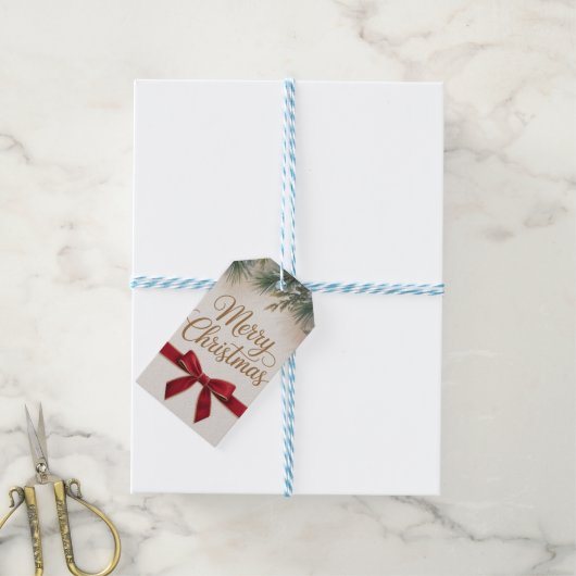 Notre première étiquette de cadeau de Noël (Avec de laficelle)