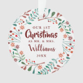 Notre première fête de Noël Floral M. Mrs. Photo (devant)