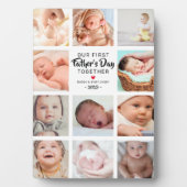 Notre première Fête des pères photo Collage Plaque (Devant)