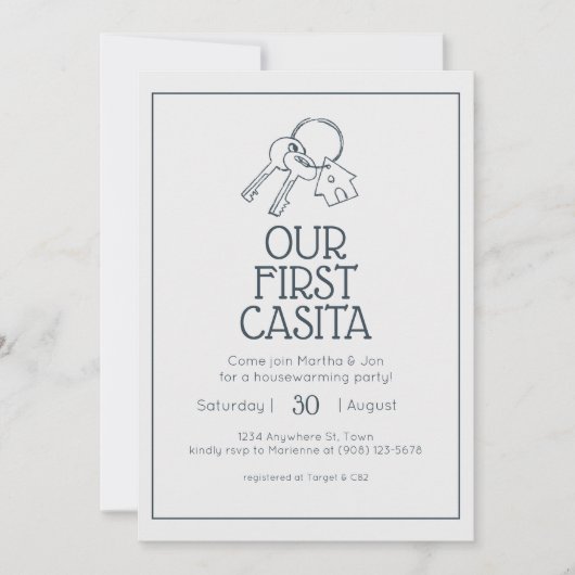 Notre première invitation Casita Houseéchauffement (Devant)