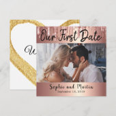 Notre première photo Couple Anniversaire Carte Cad (Devant / Derrière)