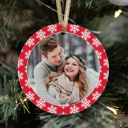 Notre première photo de flocon rouge de Noël