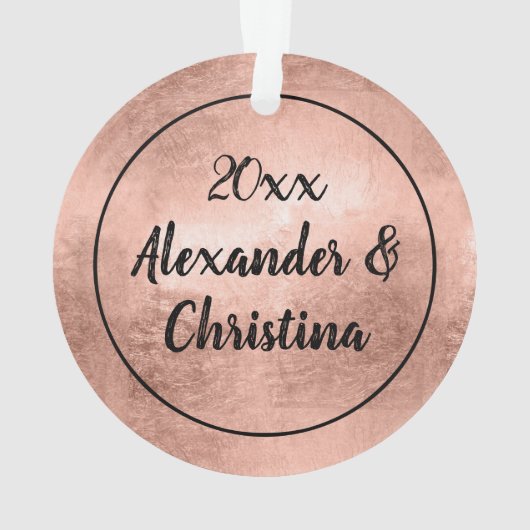 Notre première photo Rose de Noël en or Script (dos)