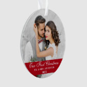 Notre première photo rouge Mariage Noël (devant)