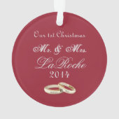 Notre premiers M. et Mme Red Ornament de Noël (dos)
