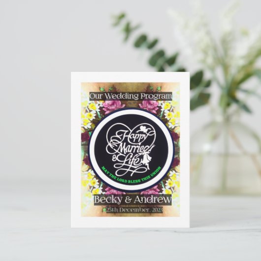 Notre programme de mariage Pamplet (Debout devant)