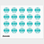 Notre Sticker Damask Turquoise Mariage (Feuille)