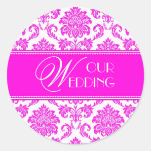 Notre Sticker Mariage Hot Pink Damask