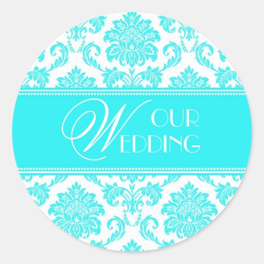 Notre Sticker Mariage Turquoise Damask (Devant)