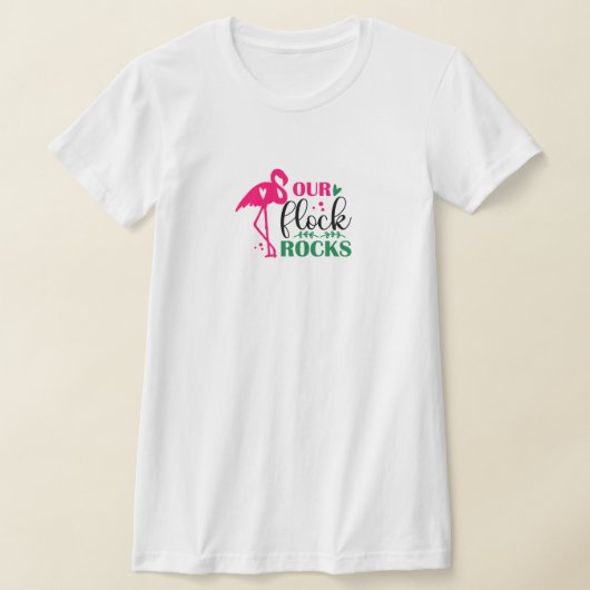 Notre troupeau roche t-shirt flamingo (Poser)