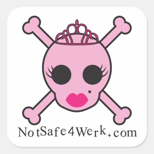 NotSafe4Werk.com Stickers crâne rose (Devant)