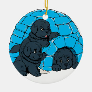 Notta Beren Newfoundland Puppytent Keramisch Ornament