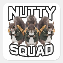 Nottege Bende, Eekhoorn Snack Bende Vierkante Sticker