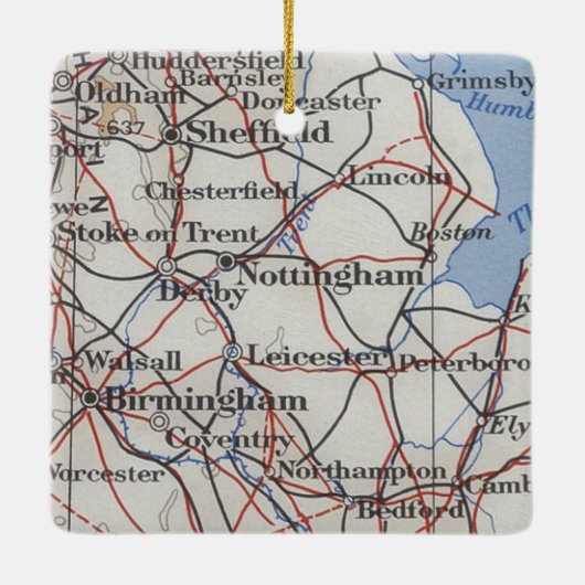 Nottingham England  Map Keramisch Ornament (Achterkant)