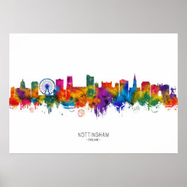 Nottingham England Skyline Poster