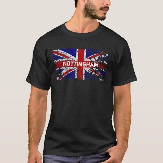 Nottingham  Peeling Paint Union Jack Flag T-shirt (Voorkant)