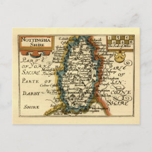 Nottinghamshire County England Oude antiquarische Briefkaart